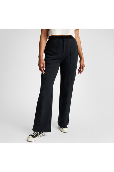 Converse Wide-Leg French Terry Kadın Siyah Eşofman Altı