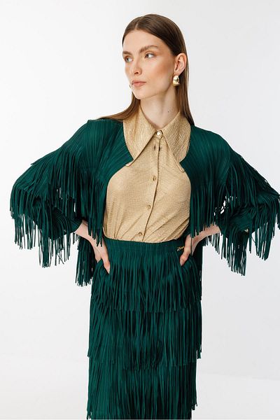 Ghisa Tassel Detailed Suit Green