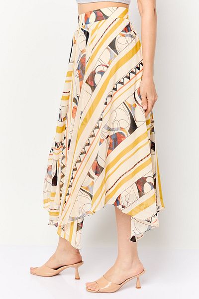 Esprit Women Allover Print Midi Skirt, Multicolor