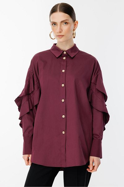 Ghisa Ruffle Detailed Tunic Plum