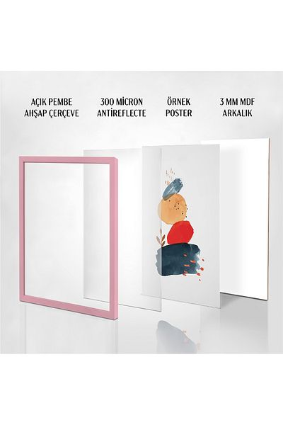 HOMEPACK Quad Light Pink Wood Framed Poster Frame, Blank Frame, 15X21-4Lu-Lightpink-Frame