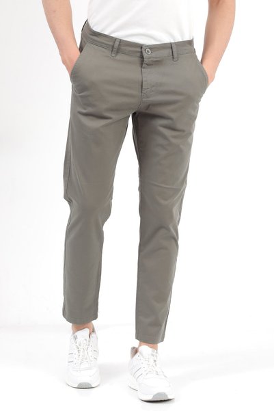 JB John Borners Men's Khaki Slim Fit Stretch Fabric Cotton Chino Trousers - 4200