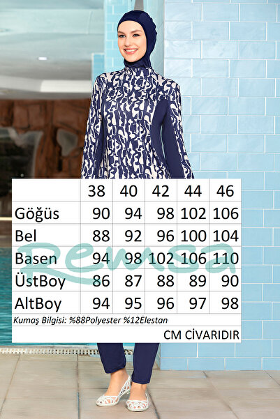 REMSA Likralı Tam Kapalı Tesettür Mayo 1265-177 Lacivert