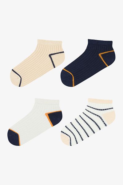 Penti Mehrfarbige 4-teilige Booties-Socken mit natürlichen Linien für Jungen