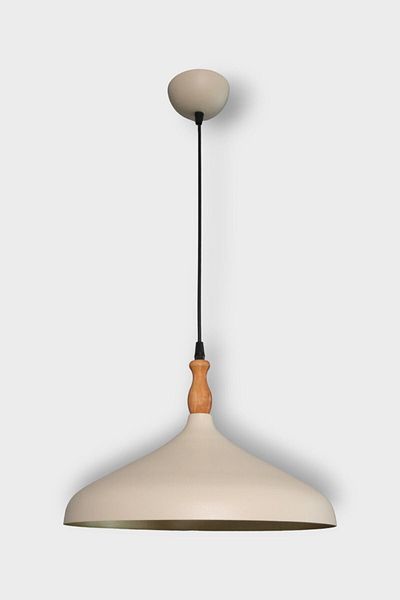 Fer Avize Nil Modern Design Cafe Kitchen Living Room Wooden Zurna Metal Cream Inside Gold Color Single Chandelier