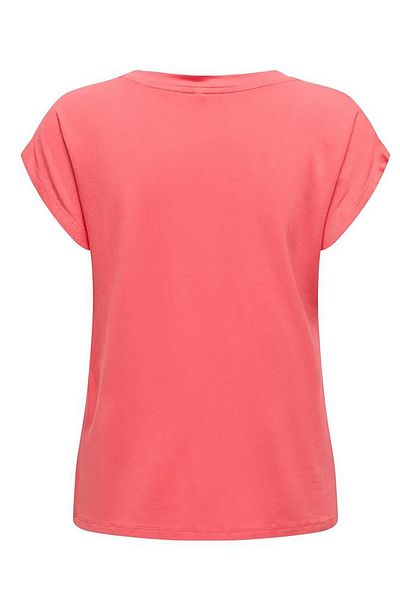 ONLY Women's Onlrilla V-Neck Short Sleeve T-Shirt 15315776 Coral