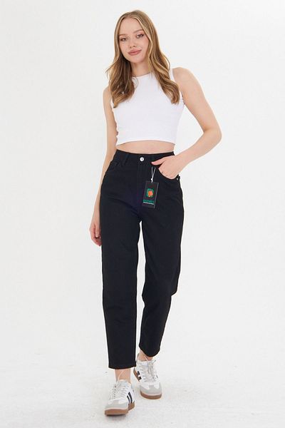 happinice Women's Black Mom Jean High Waist