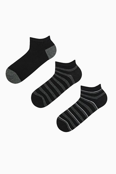 Penti 3-teilige mehrfarbige Booties-Socken mit Streifen für Herren