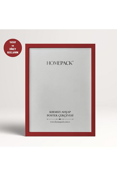HOMEPACK 50X70 cm Red Wood Framed Poster Frame, Blank Frame, Red-Poster-50X70