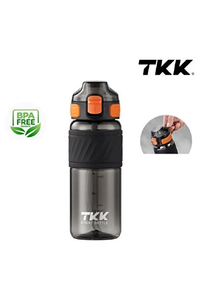 Vagonlife Tkk T1025 Çift Kullanım Pipetli/Rahat İçim Siyah Tritan Matara 600ml