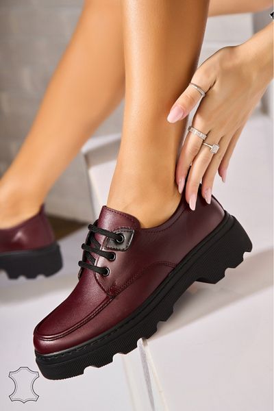 Joana Mocasini dama Piele Naturala Bordo Dally
