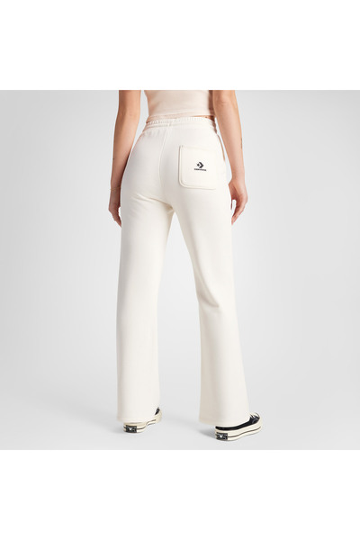 Converse Wide-Leg French Terry Kadın Krem Eşofman Altı