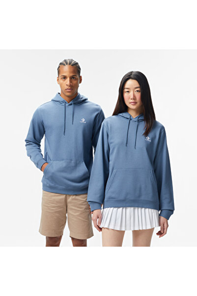 Converse Go-To Unisex Kapüşonlu Mavi Hoodie