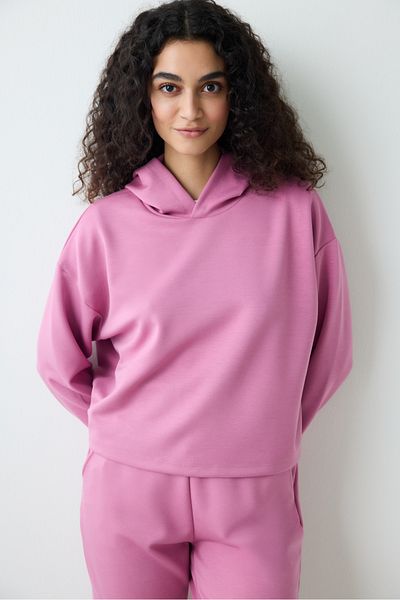 Penti Rosafarbenes Silky Touch Sweatshirt mit Kapuze