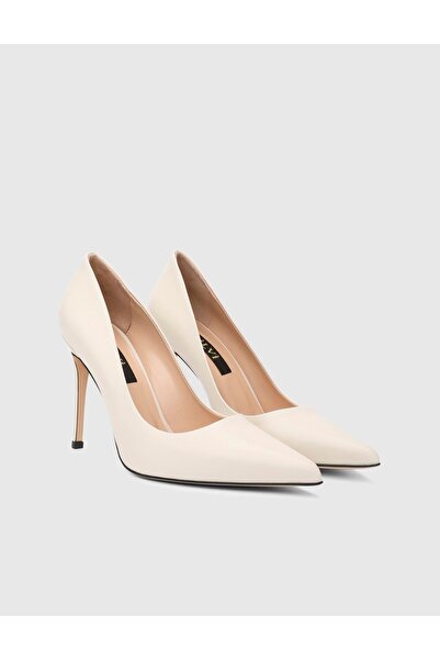 İLVİ Linz Hakiki Deri Bej Kadın Stiletto