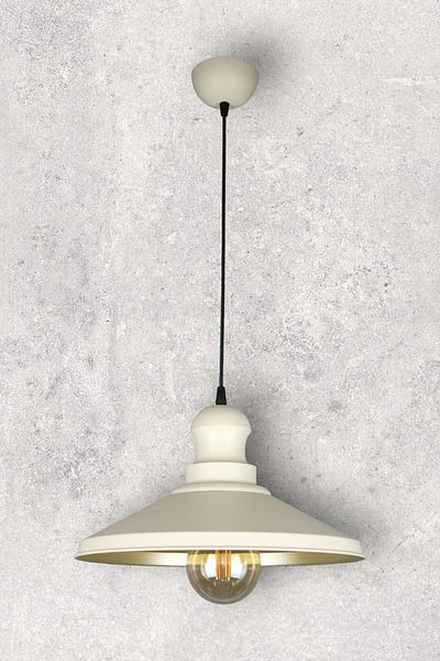 Fer Avize Azalea Modern Design - Cafe Kitchen Living Room Interior Cream and Gold Colored Metal Headboard Chandelier (Without Bulb)