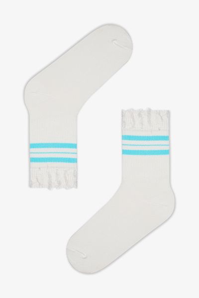 Penti 2 Pairs Cotton Line Patterned College Tennis Socket Socks