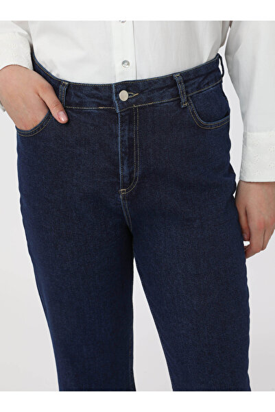 ALİA Pantaloni evazați din denim de mărime mare - Albastru închis - Alia