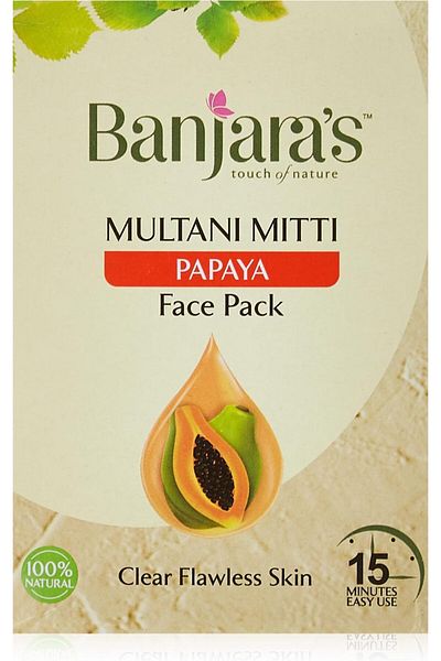 Banjara's Multani Mitti with Papaya - Face Pack - Clear and Flawless Skin - 100 grams Herbals