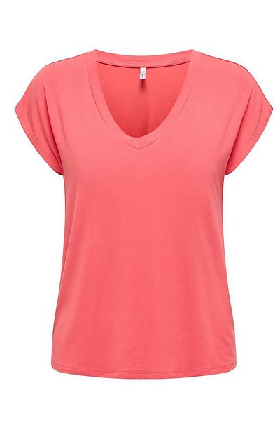 ONLY Women's Onlrilla V-Neck Short Sleeve T-Shirt 15315776 Coral