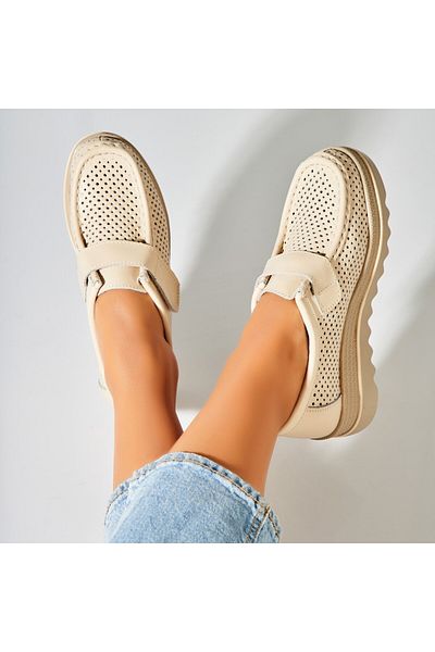 Joana Women's Loafers Natural Leather Beige Kya