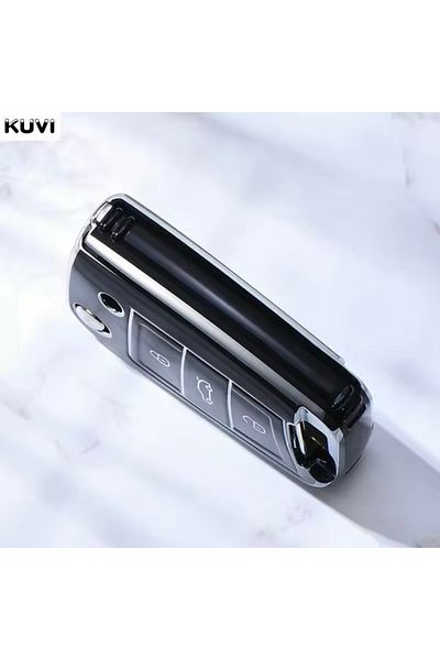 YıldızTuning Seat Ibiza Black-Silver Key Case Cover 2017-2025