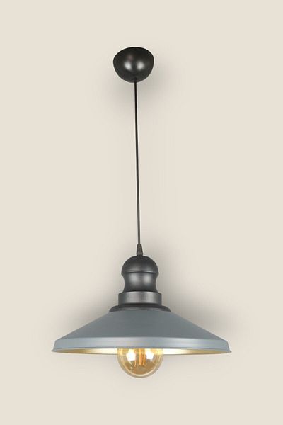 Fer Avize Azalea Modern Design - Black Headboard Metal, Anthracite and Gold Colored Kitchen and Cafe Set (Without Bulb)