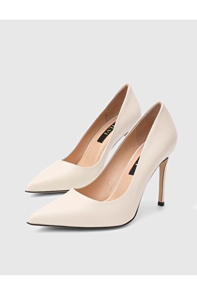 İLVİ Linz Hakiki Deri Bej Kadın Stiletto