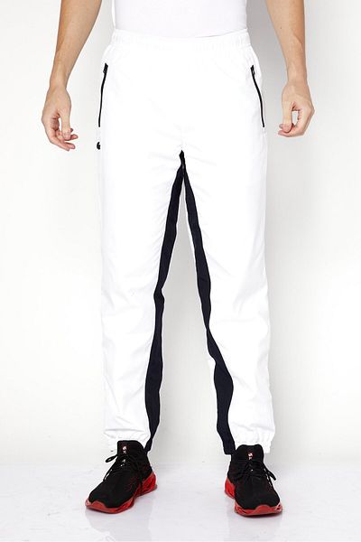 Lacoste Men Regular Fit Textured Jogger Pants, White Combo