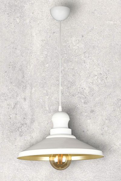 Fer Avize Azalea Modern Design - White Gold Colored Metal Head Chandelier for Cafe and Kitchen (Without Bulb)