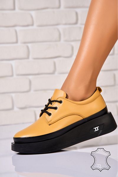 Joana Women's Loafers Natural Leather Yellow Kasie