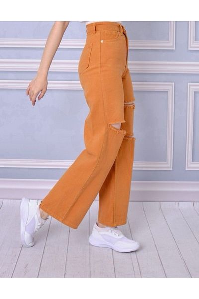 KOTOLOG Dizi Ripped Wide Leg Pattern Loose Wide Leg Baggy
