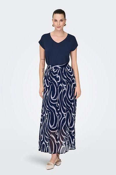 ONLY Γυναικείο κοντομάνικο μπλουζάκι Onlilla V-Neck 15315776 Navy Blue