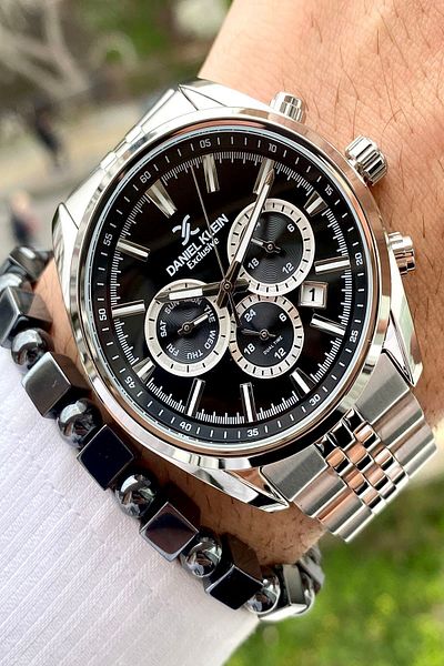Daniel Klein Stainless Steel Band All Functions Active Exclusive Men's Wristwatch 3 Atm Waterproof