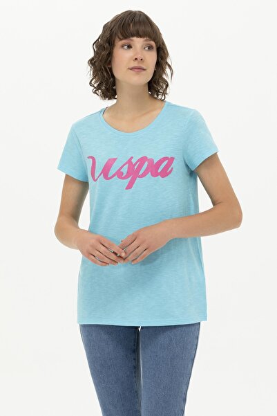 U.S. Polo Assn. Women's Turquoise Crew Neck T-Shirt