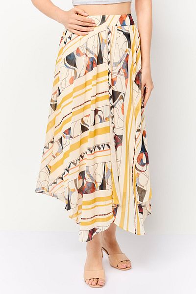 Esprit Women Allover Print Midi Skirt, Multicolor