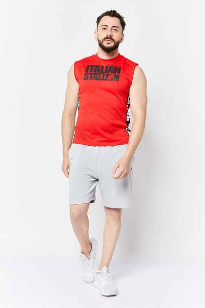 ROCKY Men Crew Neck Sleeveless Graphic Print Vest, Red