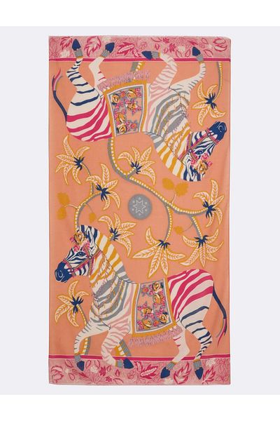 Jimmy Key Orange Modern Patterned Woven Shawl