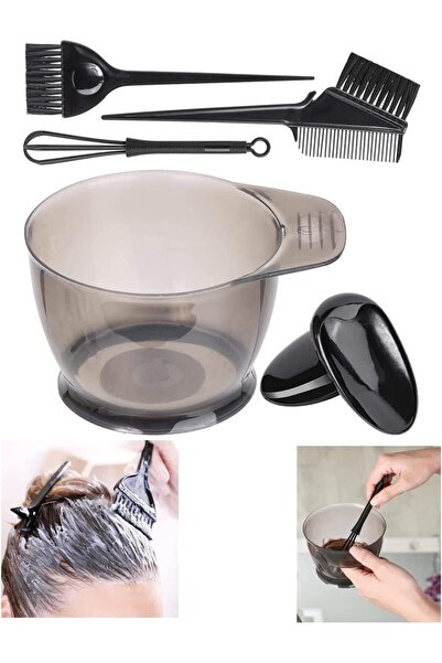 LA PERLA TECH مجموعة فرشاة صبغ الشعر ووعاء باللون الأسود