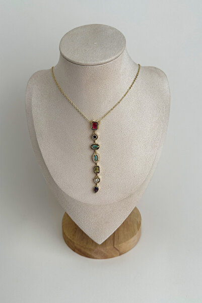 Modex سلسلة ذهبية اللون من سلسلة خاصة بتفاصيل حجر الرغيف الفرنسي الهندسي (50 سم)