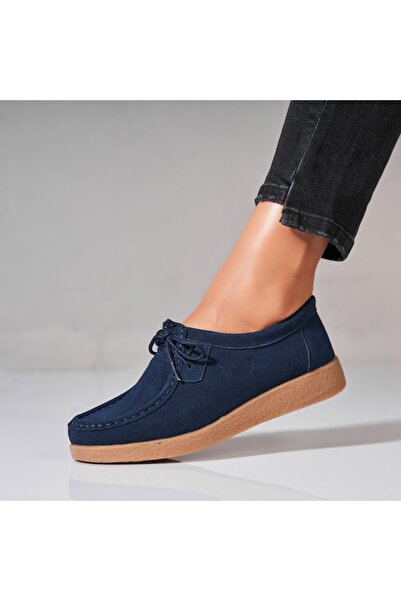 Joana Γυναικεία Μοκασίνια από Φυσικό Σουέτ Δέρμα σε Σκούρο Μπλε Harla2