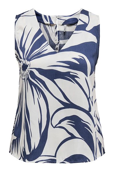 ONLY Γυναικεία Onlmilly Casual Cutout Αμάνικη μπλούζα με σχέδιο V λαιμόκοψη 15347475 Navy Blue