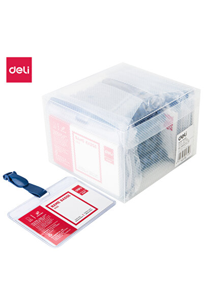 Deli شارة الاسم ومشبك أزرق E5752