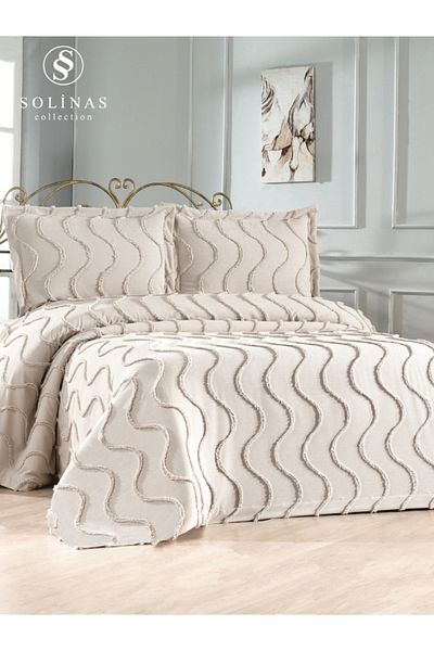Solinas Collection Cuvertură de pat dublă Neva Thin Pique Mink