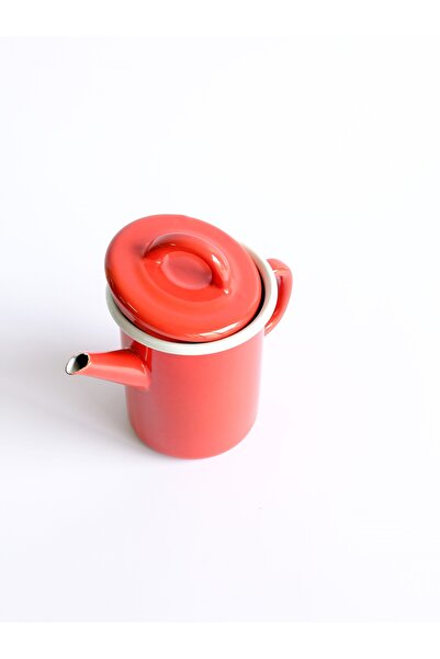 Elifle Enamel Cylinder Teapot 850 ml Red Tea Coffee Teapot