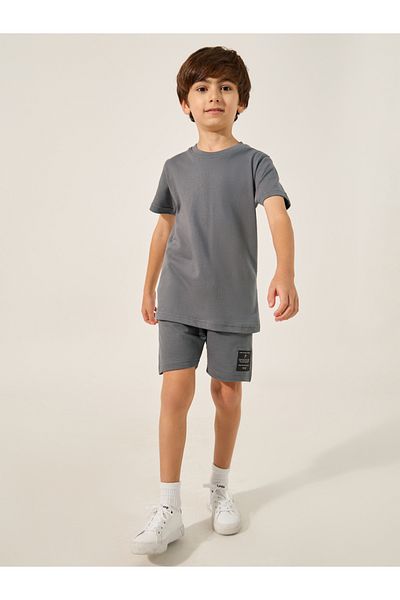 Styli Badge Detail Short Sleeve T-Shirt and Shorts Co-Ords