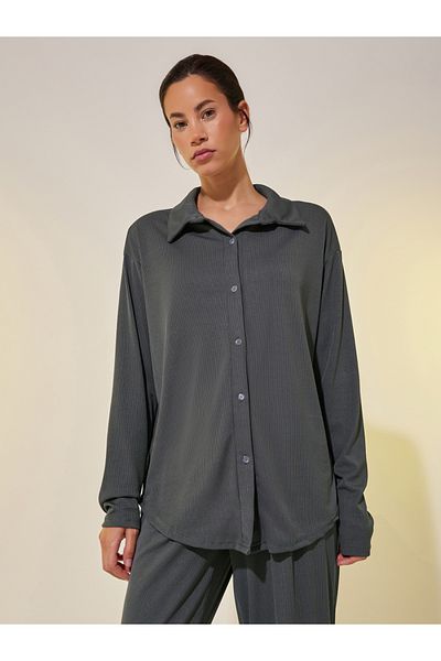 Styli Solid Long Sleeve Shirt and Pants Co-Ords