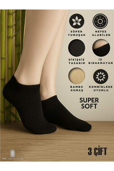 SME COLLECTİON Bamboo Black 3-Piece Elastic Socks - Grumpy and High Quality