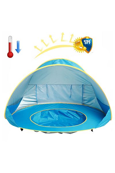 Empria Cort de plajă, cu protecție UV pentru bebeluși și copii, cu piscină, vacanță de vară