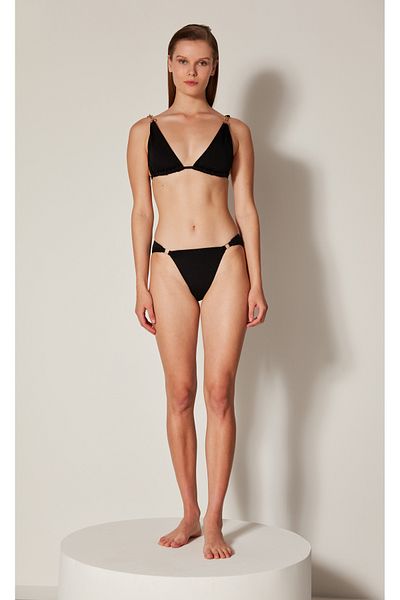 Penti Schwarzes Triangel-Bikini-Set von Puccini – Metalldetails, Free Masur Collection